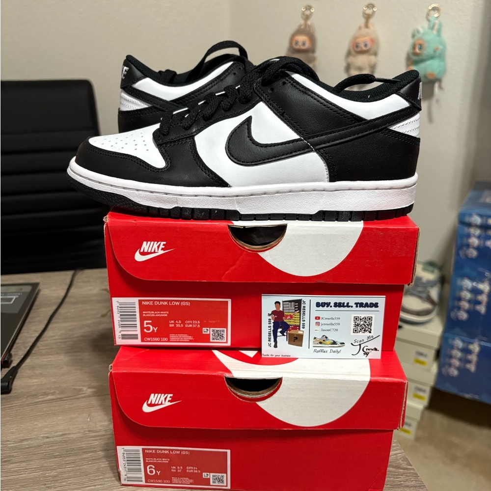 Size 5Y / 6.5 Womens - Nike Dunk Low Panda Black White